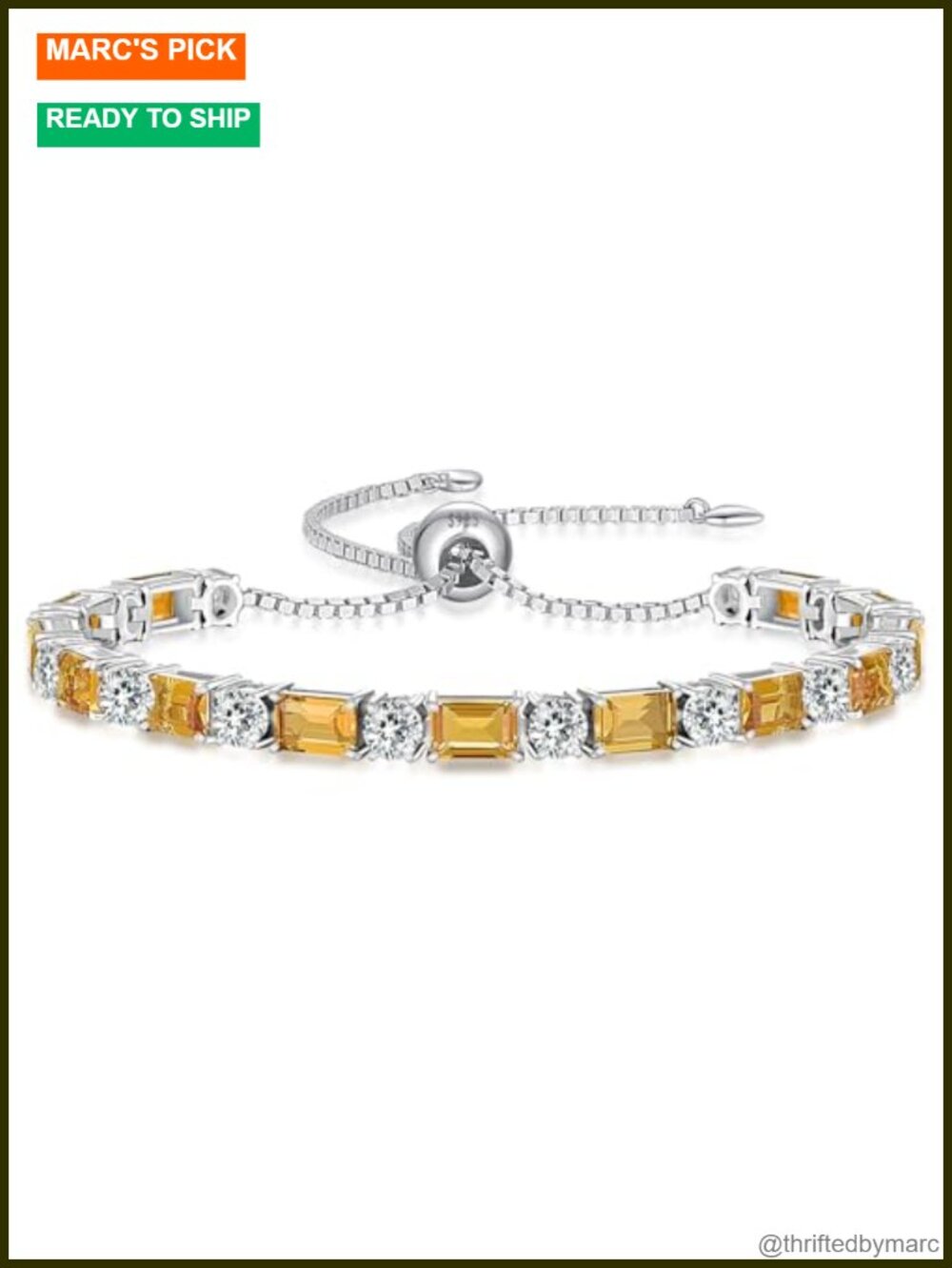 Sterling Silver Tennis Bracelet for Women, 925 Jewelry, Adjustable 6-9 Inch